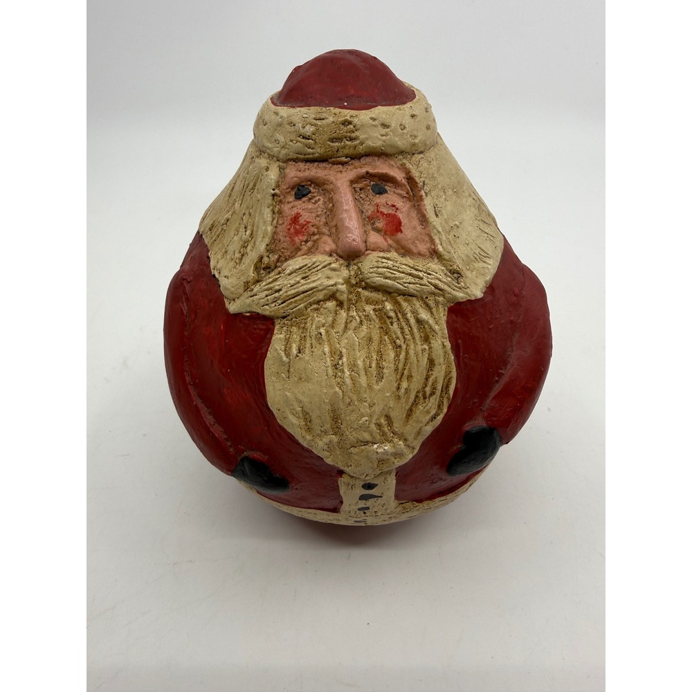 Fairfield Folk Art Santa Claus Figurine Bulto Style Resin Red Cream 5.5in Xmas